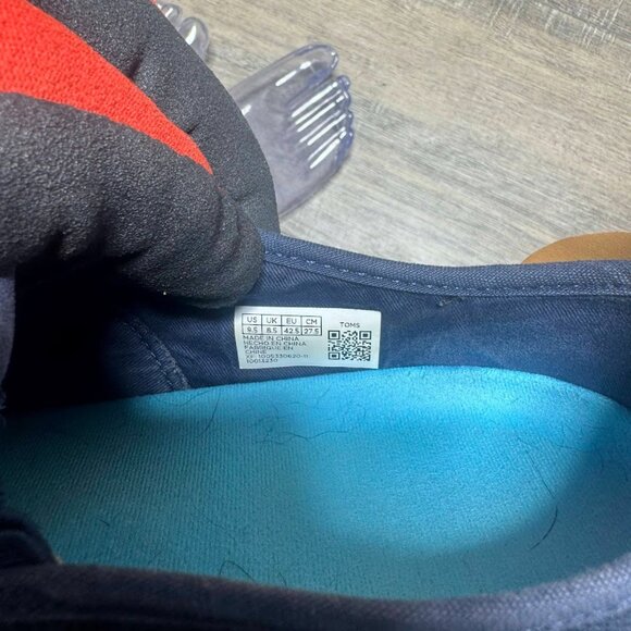 Toms Baja Navy Heritage Canvas Slip On Sneakers Men's Size 9.5 - Picture 5 of 7